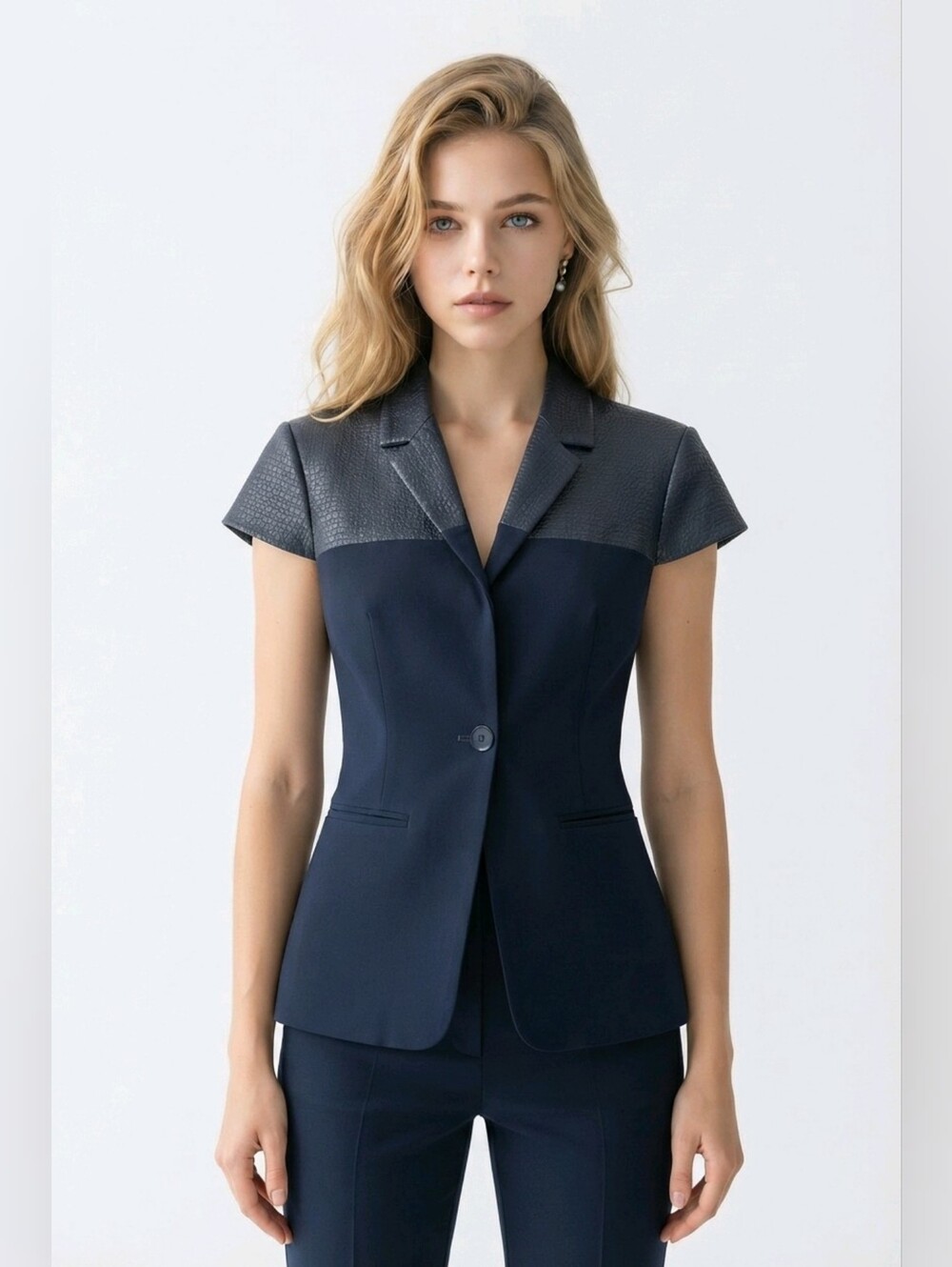 PENNY BLACK Women’s Short-Sleeve Navy Blazer